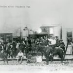 Five Months After Oklahoma Run, Iowa Indians in front of Nowlan's Restaurant, Guthrie, O.T. 1889
