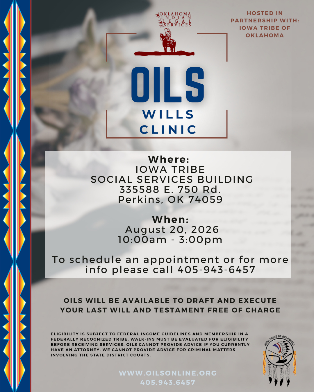ITO Wills Clinic August 2026 Flyer